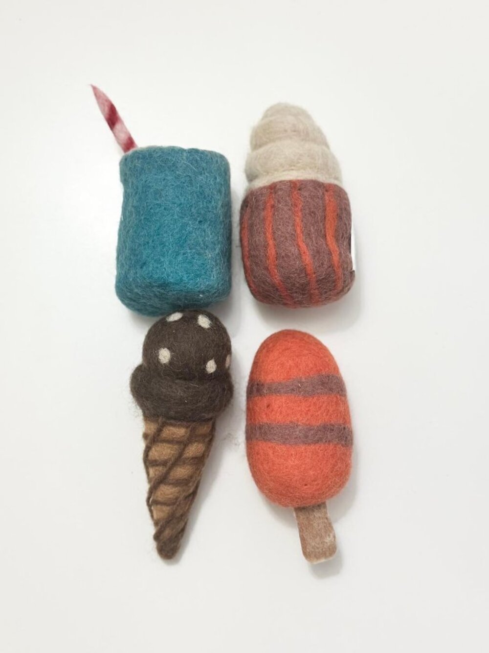 The Land of Nod Freezy Dream Treats Wool Felt Ice Cream Set – 4 Pieces